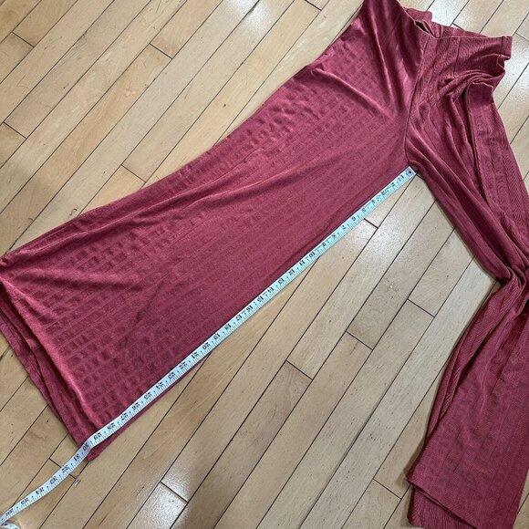 FREE PEOPLE Ribbed Slinky Pull On Wide Leg Pants Trousers Size Small - Picture 11 of 12